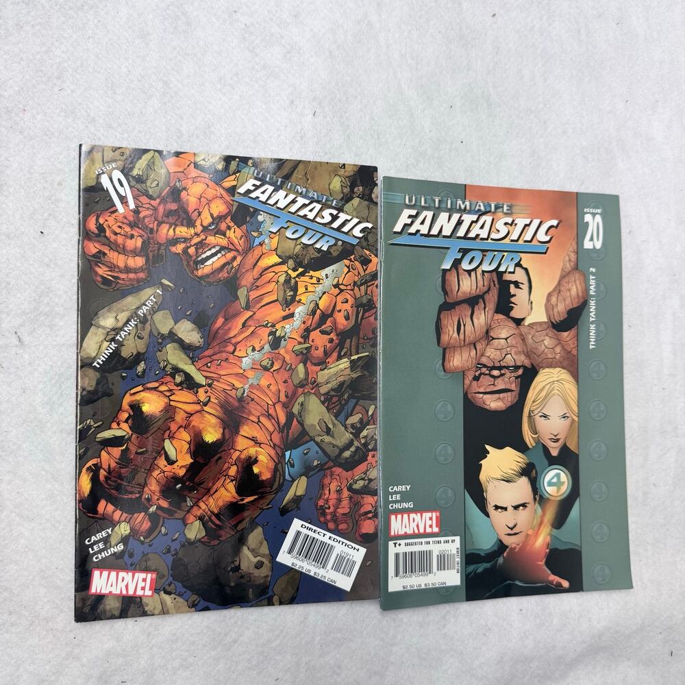 2 Ultimate Fantastic Four Comic Books 19 20 Think Tank Part 1 & 2 2005 Marvel